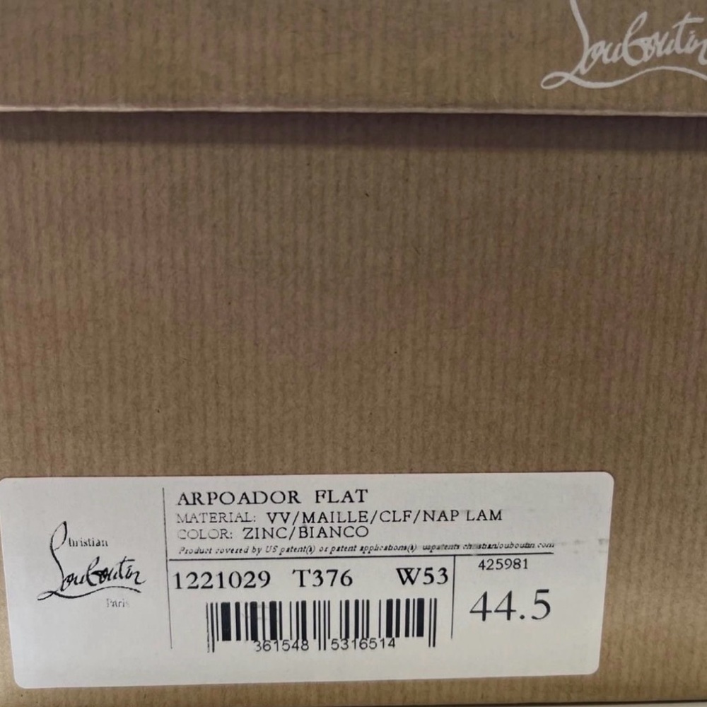 Christian Louboutin Arpoador Flat in Zinc and Bianco